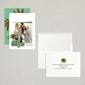 "Surfs Up" - Holiday Cards in Palm by Megan Davis - Assembled