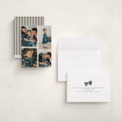 "Grid" - Holiday Cards in Ecru by Morgan Kendall - Assembled