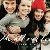 "sending all our LOVE" - Holiday Cards in Moon by Tanya Lee of Frooted Design - Detail
