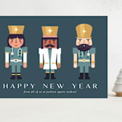 "Dr. Nutcracker" - Holiday Cards in Midnight Teal by Tennie and Co. - Front