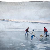 "Aquarelle" - Holiday Cards in Ash by cambria - Detail
