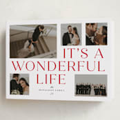 "It's A Wonderful Life" - Holiday Cards in Santa Suit by Paula Pecevich - Folded Card