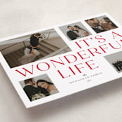 "It's A Wonderful Life" - Holiday Cards in Santa Suit by Paula Pecevich - Detail
