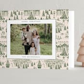 "Nutcracker Toile" - Holiday Cards in Fir by Teju Reval - Folded Card