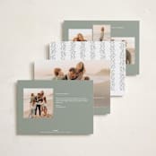 "Christmas Garland" - Holiday Cards in Sage by Hooray Creative - Back of Card Options