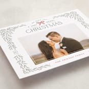 "Christmas Garland" - Holiday Cards in Sage by Hooray Creative - Detail