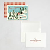 "Vintage North Pole" - Holiday Cards in Sleigh Ride by Lauren Jinhee - Assembled