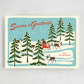 "Vintage North Pole" - Holiday Cards in Sleigh Ride by Lauren Jinhee - Full Design