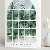 "Winter Sunroom Vista" - Holiday Cards in Wreath by Petra Kern - Folded Card