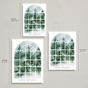 "Winter Sunroom Vista" - Holiday Cards in Wreath by Petra Kern - Formats Available
