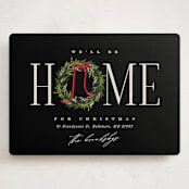 "Classic Home" - Holiday Cards in Cinder by Erin L. Wilson - Front