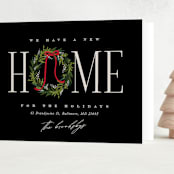 "Classic Home" - Holiday Cards in Cinder by Erin L. Wilson - Folded Card