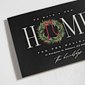 "Classic Home" - Holiday Cards in Cinder by Erin L. Wilson - Close-up