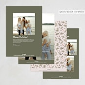 "Pine Frame" - Holiday Cards in Wreath by Everett Paper Goods - Back of Card Options