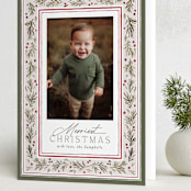 "Pine Frame" - Holiday Cards in Wreath by Everett Paper Goods - Folded Card