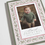"Pine Frame" - Holiday Cards in Wreath by Everett Paper Goods - Detail