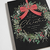"Festive Holiday" - Holiday Cards in Holly Berry by Susan Moyal - Detail
