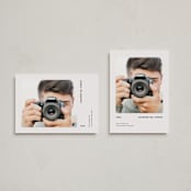 "Photogenic" - Holiday Cards in Titanium by Gwen Bedat - Photo Orientation Options