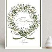 "Christmas Bow" - Holiday Cards in Pine by Susan Moyal - Front