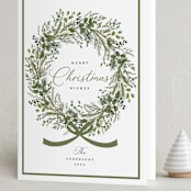 "Christmas Bow" - Holiday Cards in Pine by Susan Moyal - Folded Card