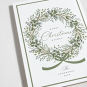 "Christmas Bow" - Holiday Cards in Pine by Susan Moyal - Detail