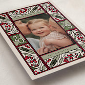 "Teaberry Stained Glass" - Holiday Cards in Garland by Thomas Ward - Detail