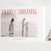 "Merry Title" - Holiday Cards in Poinsettia by Brooke Chandler - Folded Card