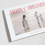 "Merry Title" - Holiday Cards in Poinsettia by Brooke Chandler - Detail