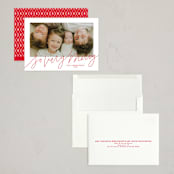 "So Very Merry Script" - Holiday Cards in Santa Suit by Kristen Magee - Assembled