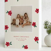"Painted Petals" - Holiday Cards in Poinsettia by Kercia Jane - Folded Card