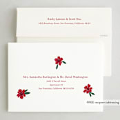 "Painted Petals" - Holiday Cards in Poinsettia by Kercia Jane - FREE Recipient Addressing