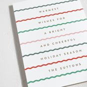 "Between the Lines" - Holiday Cards in Bright Berry by Kristie Kern - Detail