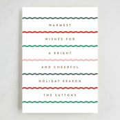 "Between the Lines" - Holiday Cards in Bright Berry by Kristie Kern - Full Design