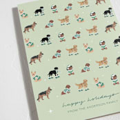 "Holiday Dogs" - Holiday Cards in Sage by tara berg - Detail