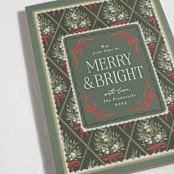 "Holiday Diamond Botanical Bouquet" - Holiday Cards in Forest by Jackie Crawford - Detail