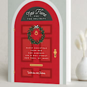 "Holiday Move" - Holiday Cards in Poinsettia by Erica Krystek - Folded Card