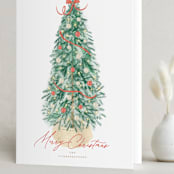 "Farmhouse Tree" - Holiday Cards in Apple by Tamara Hilje - Folded Card