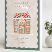 "Holiday Greetings" - Holiday Cards in Pine by Pixel and Hank - Folded Card