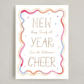 "New year Squiggle" - Holiday Cards in Candy by Creo Study - Full Design
