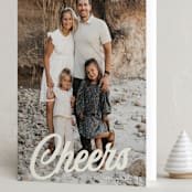 "vintage script" - Holiday Cards in Snowflakes by Morgan Kendall - Folded Card
