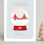 "Golden Gate Globe" - Holiday Cards in Winter by Laura Bercovich - Front