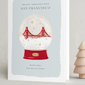 "Golden Gate Globe" - Holiday Cards in Winter by Laura Bercovich - Folded Card