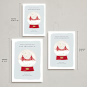 "Golden Gate Globe" - Holiday Cards in Winter by Laura Bercovich - Formats Available