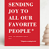 "You Made the List" - Holiday Cards in Candy Apple by Amy Payne - Front