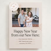 "New Here" - Holiday Cards in Champagne by Shari Margolin - Front