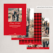 "Winter Plaid" - Holiday Cards in Cherry by Elly - Back of Card Options