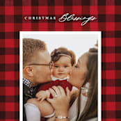 "Winter Plaid" - Holiday Cards in Cherry by Elly - Detail