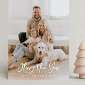 "Chic Script" - Holiday Cards in Snowflake by Cass Loh - Front