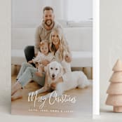 "Chic Script" - Holiday Cards in Snowflake by Cass Loh - Folded Card