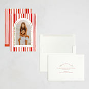 "Peppermint Stripe" - Holiday Cards in Peppermint by Robert and Stella - Assembled